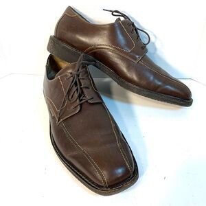 MEPHISTO Gaetan Brown Leather Lace Up Oxford Shoes w/ Bicycle Toe